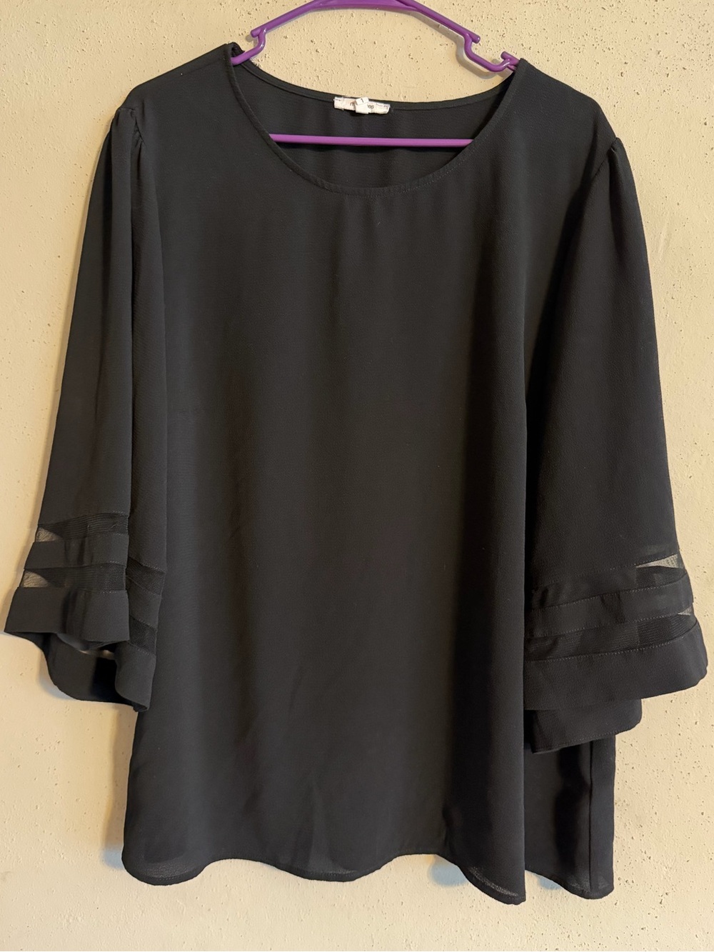 Size 1- Maurices Black Bell-Sleeve Blouse